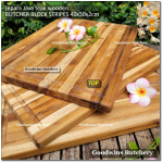 Cutting board butcher block STRIPES RECTANGLE 40x30x2cm +/-1.6kg talenan kayu jati Jepara